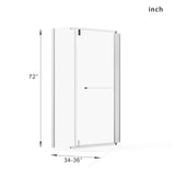 Durable Hardware Neo Angle Frameless Shower Door With Acrylic Base Combo
