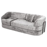 3 Seater Sofa With Built In Pet Bed Nook, Curved Design And 2 Throw Pillows