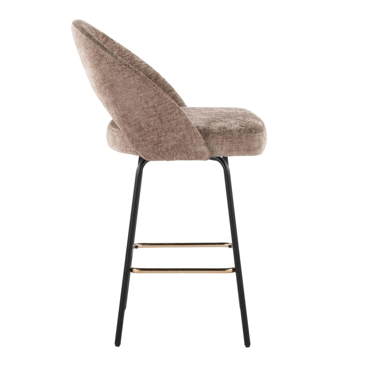 Renee - Upholstered Fixed-Height Counter Stool (Set of 2) - Black Metal