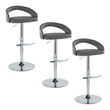 Grotto - Upholstered Adjustable Barstool - Chrome Metal Base