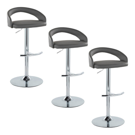 Grotto - Upholstered Adjustable Barstool - Chrome Metal Base