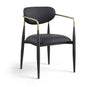 Ronda - Vegan Leather Upholstered Dining Arm Chair - Black Legs