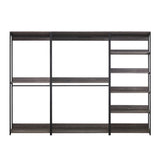 Monica - Wood Walk In Closet System With Spacious Drawer In Wood And Metal Frame - Gray