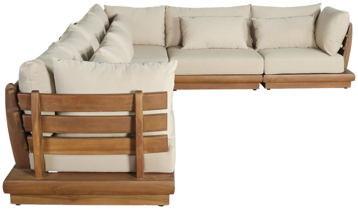 Mirella - 6 Piece Water Resistant Fabric Upholstered Outdoor Patio Modular Sectional