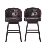 360 Degree Swivel Bar Stool With Stunning Nailhead Trim (Set of 2)