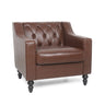Contemporary Club Chair With Button Tufting And Birch Wood Legs