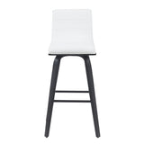 Vienna - Modern Swivel Bar Height Stool - Black Brushed Wood Frame
