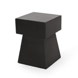 Outdoor Side Table, Patio End Table - Black