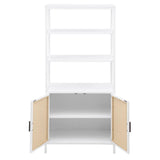 Amherst - 3-Shelf Radio Weave Cane Metal Accent Cabinet