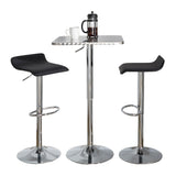 Bistro - Square Ale 3 Piece Bar Set - Chrome Metal