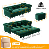 3 In 1 Pull Out Sofa Bed With Movable Ottoman