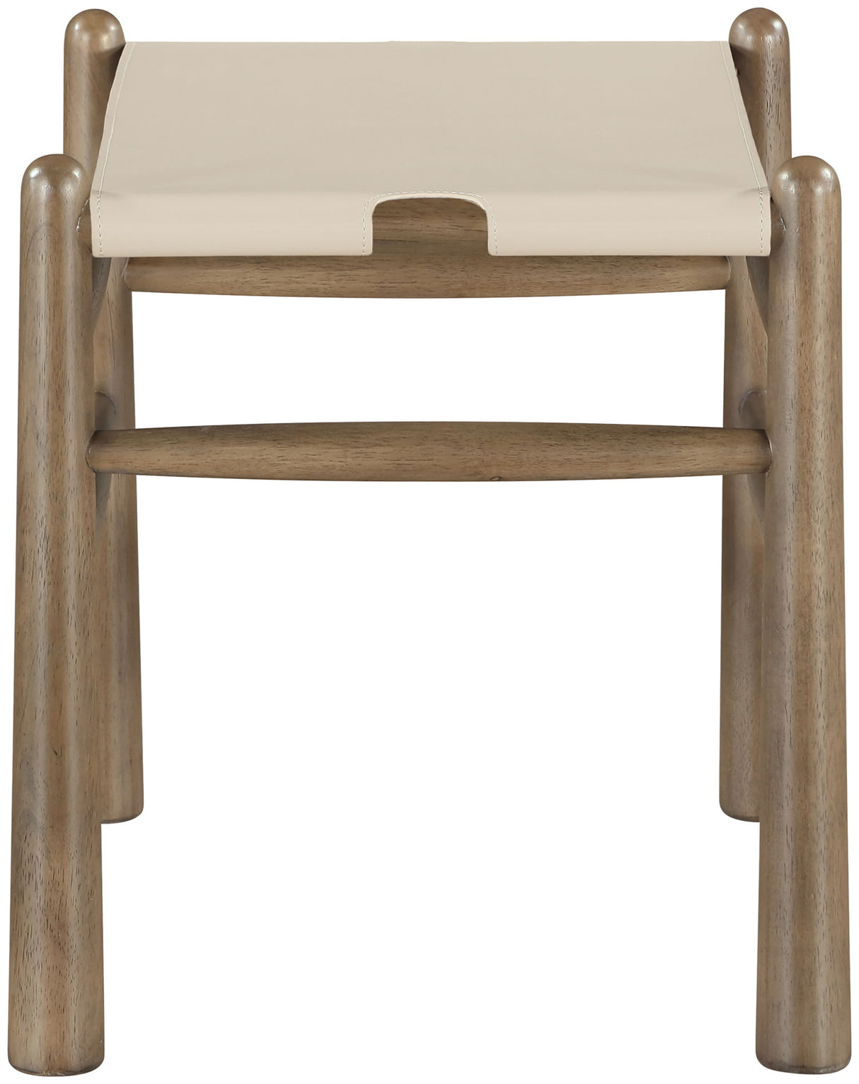 Santos - Faux Leather Upholstered Bench - Walnut Frame