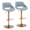 Fabrizzi - Adjustable Barstool With Swivel And Rounded T Footrest (Set of 2) - Gold Metal