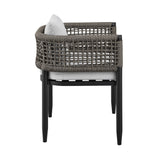 Alegria - Outdoor Patio Dining Chair In Aluminum With Gray Rope And Cushions - (Set Of 2)