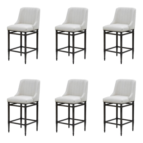 Marvin - Steel Frame Faux Leather Upholstered Bar Height Barstool