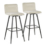 Casper - Contemporary Fixed-Height Barstool (Set of 2) - Black Metal Frame