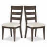 Upholstered Dining Chair With Ladder Back Design (Set of 2)