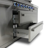 Mont Alpi Deluxe Series 8 Ft Natural Gas Outdoor Kitchen Island w/ Side Burner - MAi805-D