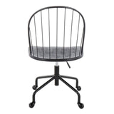 Riley - Adjustable High Back Office Chair - Black Metal And Black Wood