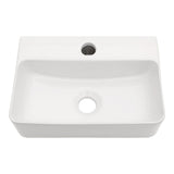 Ceramic Rectangle Wall Mount Bathroom Sink With Single Faucet Hole