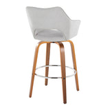 Mustang - Fixed-Height XL Barstool (Set of 2) - Walnut Wood