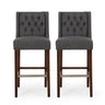 Solstara - Upholstered Dining Barstool With Button Tufted And Wing Back