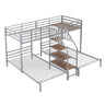 Metal Bunk Bed With Storage Shelves Staircase