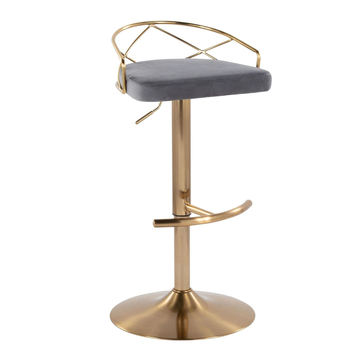 Charlotte - Glam Adjustable Swivel Barstool (Set of 2) - Gold Frame