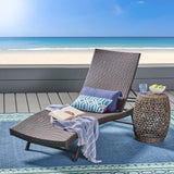 Kauai - Modern Style Pe Wicker Chaise Lounge - Brown Multi