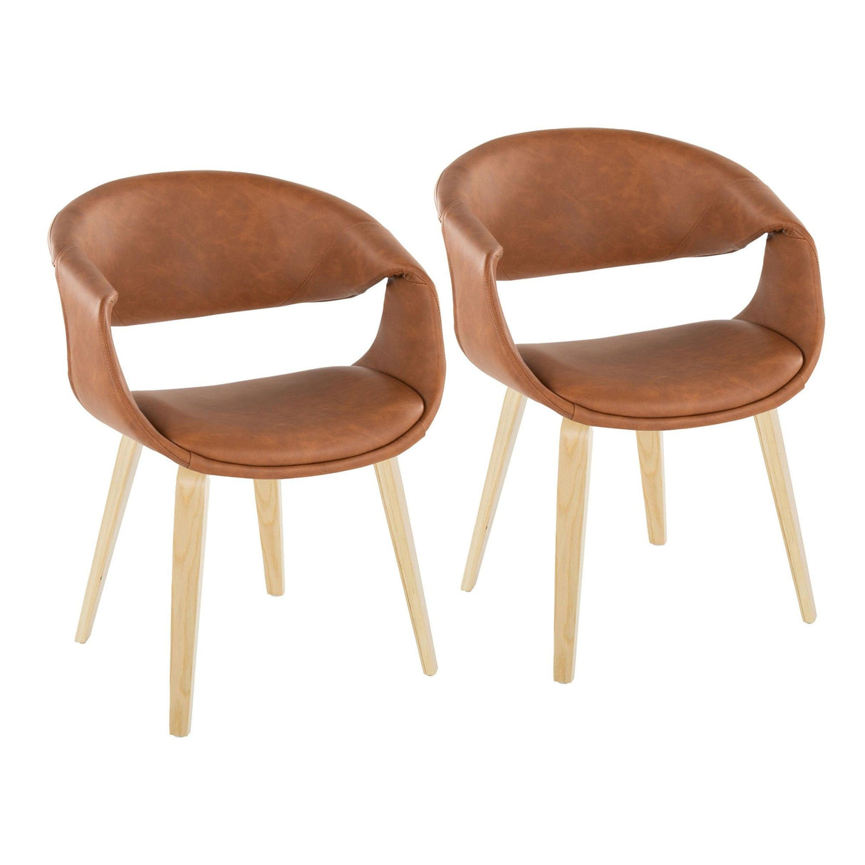Curvo - Upholstered Chair (Set of 2) - Natural Wood Legs