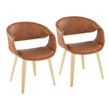 Curvo - Upholstered Chair (Set of 2) - Natural Wood Legs