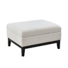 Upholstered Storage Ottoman With Reversible Lid Coffee Table With Rubberwood Legs