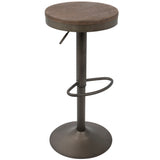 Dakota - Adjustable Barstool (Set of 2) - Antique Metal And Brown