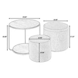 Multi Functional Ottoman And Table Set With Drum Stool