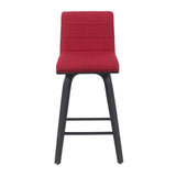 Vienna - Modern Counter Height Swivel Bar Stool - Black Brushed Wood Frame