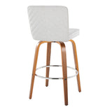 Henry - Fixed-Height XL Barstool (Set of 2) - Walnut Wood