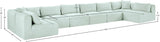 Shaggy - 8 Piece Modular U-Shaped Armless Sectional