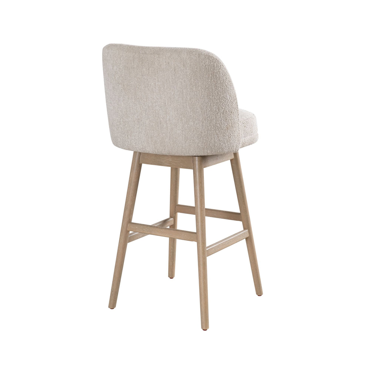 Sadie - Solid Wood Upholstered 30" Bar Height Swivel Barstool