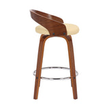 Sonia - 26" Counter Height Swivel Bar Stool - Walnut Wood