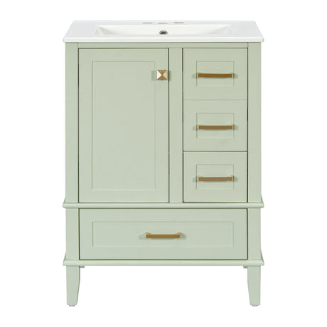 Bathroom Vanity, Modern Bathroom Cabinet With Sink Combo Set, Bathroom Storage Cabinet With A Soft Closing Door And 3 Drawers, Solid Wood Frame