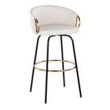 Claire - 30" Fixed-Height Barstool (Set of 2) - Black Base