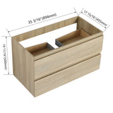 Wall Mounted Bathroom Vanity Cabinet, Soft Close Drawers (Vanity Only)