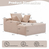 Oversized Chaise Lounge Chair Cozy Cloud Couch With 3 Throw Pillows And Wide Armrest