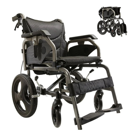 Lightweight Foldable Transport Wheelchair For Adults,Square Tube Design