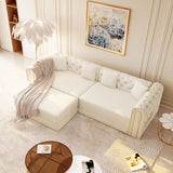 3-In-1 Convertible Sleeper Sofa With Movable Ottoman For Living Room