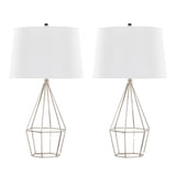 Diana - Contemporary Table Lamp (Set of 2) - Polished Nickel / Black Satin
