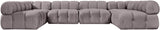 Orin - U-Shaped Velvet 6 Piece Modular Sectional