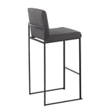 Fuji - High Back Barstool - Black Steel Legs