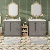 Shaker Free Standing Bathroom Vanity Cabinet With Sink, Soft Close Drawers, Soft Close Doors