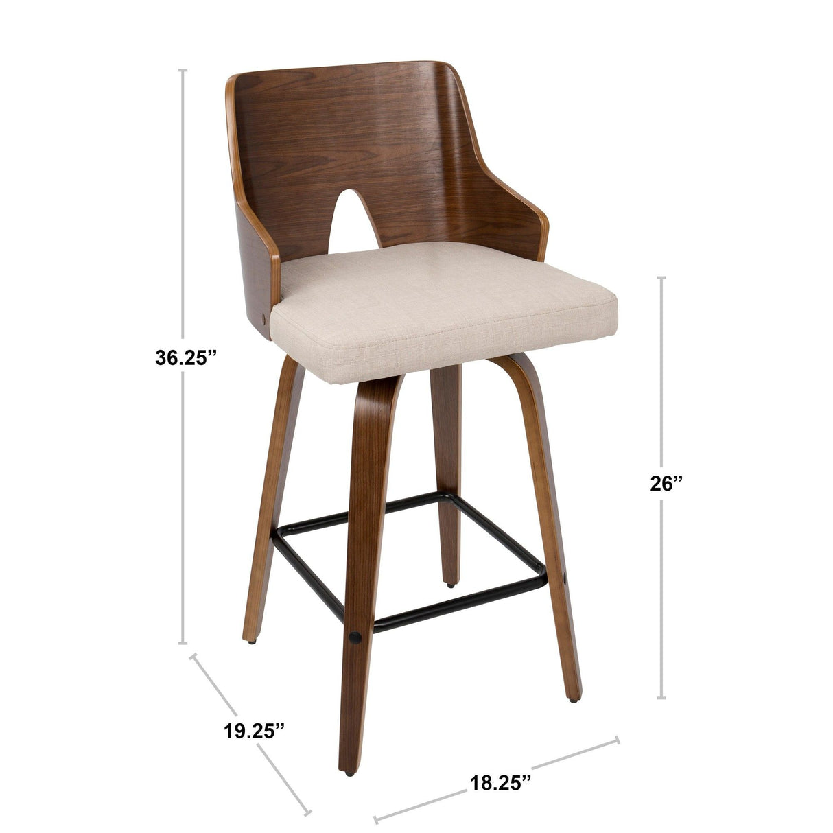 Ariana - Fixed-Height Counter Stool (Set of 2)